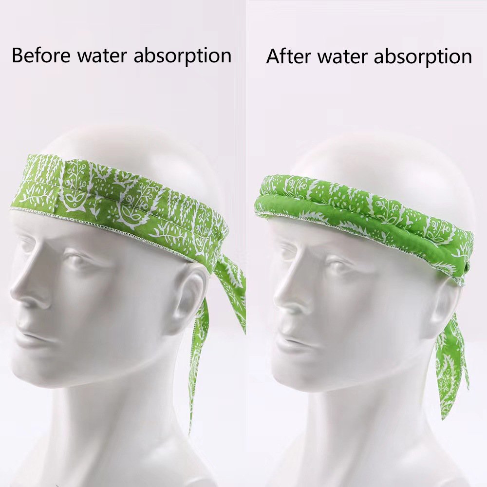 Custom Neck Arm Wrist Bandana Tie Wraps Keep Ice Cool Reusable Sports Cotton Cooling Headband Scarf