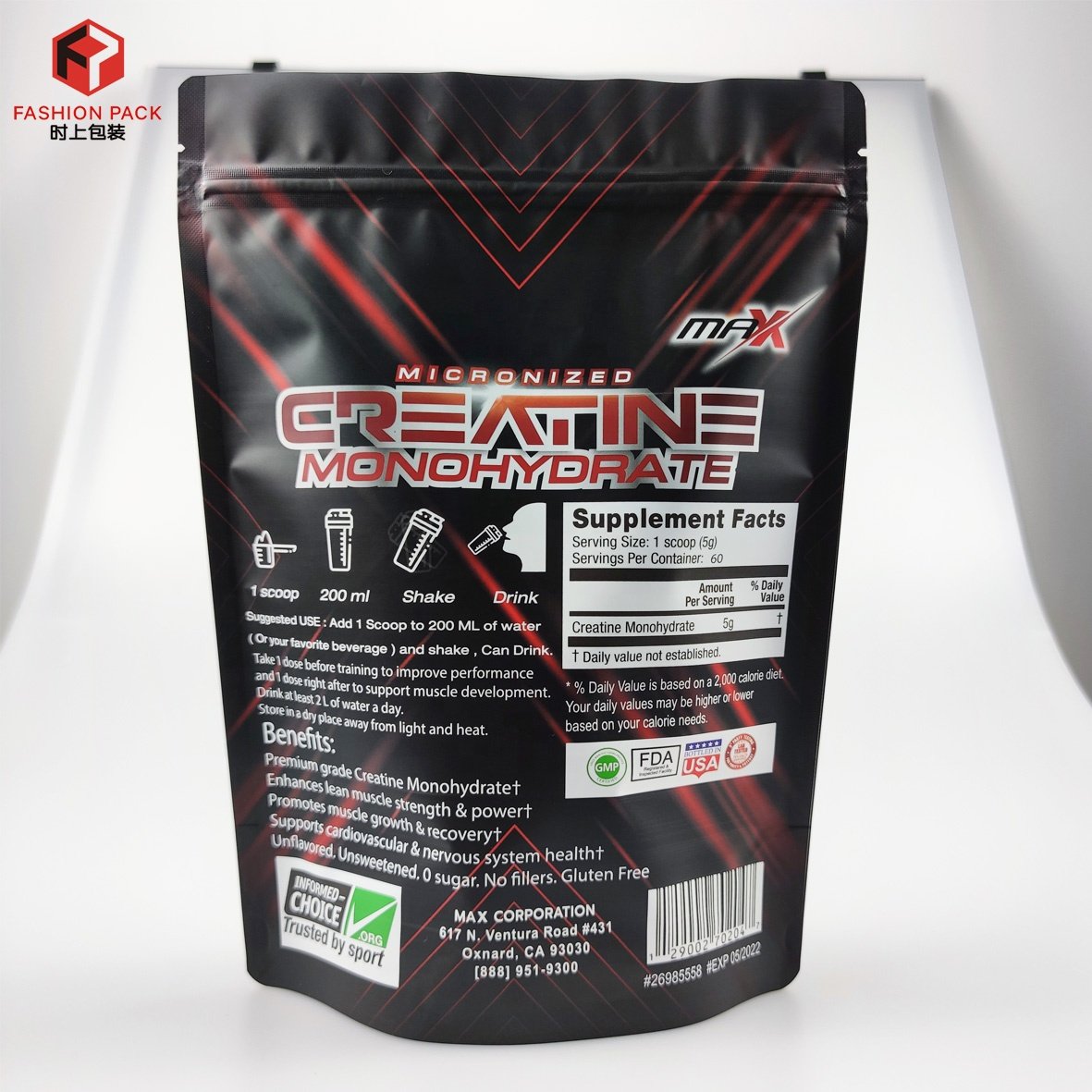 Matte Black Aluminum Foil Doypack Mylar Food Storage Bag Stand Up Food Packaging Bag With Zipper