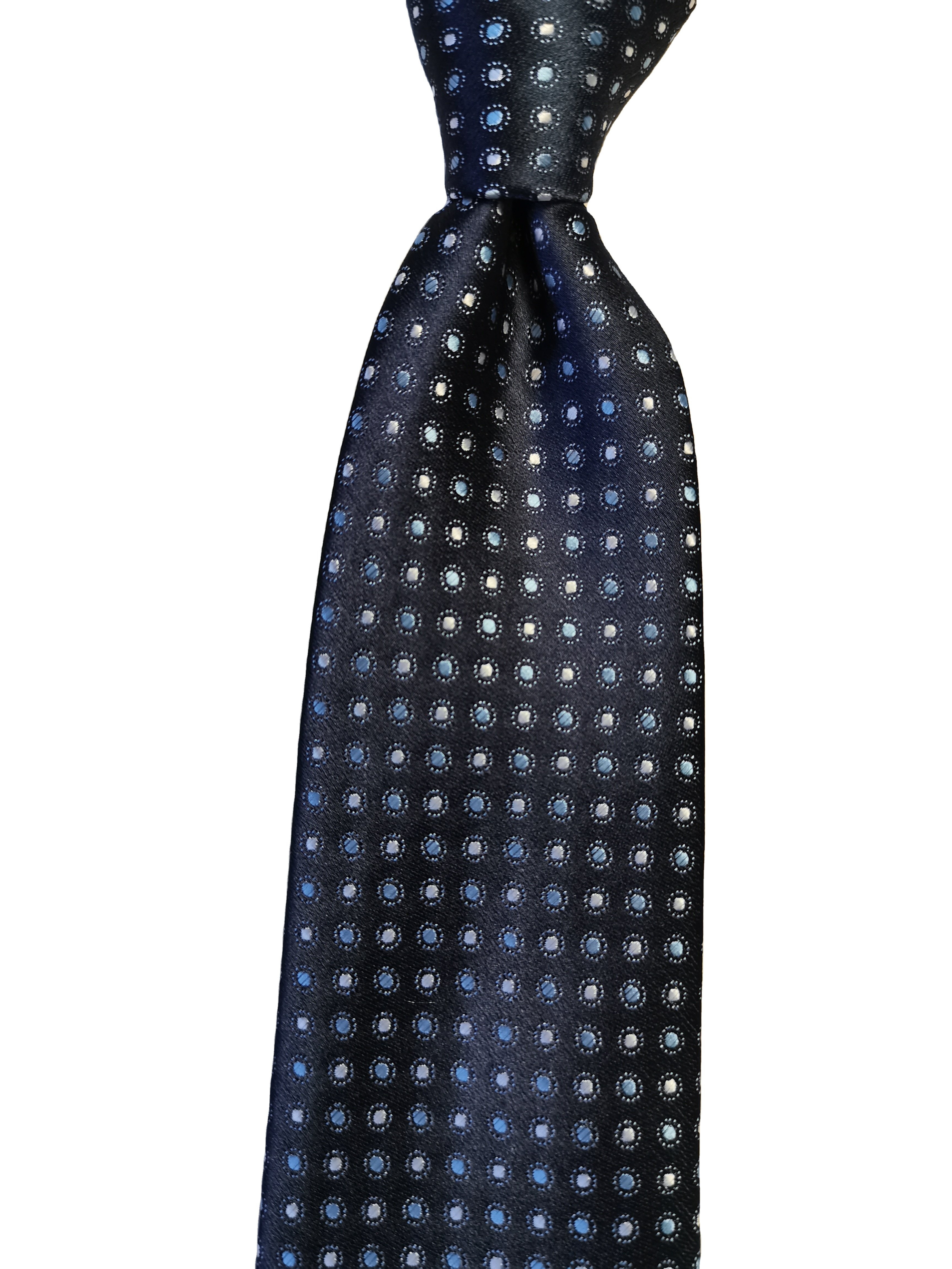 Wholesale Microfiber Polyester Necktie Hot Sale Navy Geo Classic Fashion Wedding Weave Woven Jacquard Customization For Men