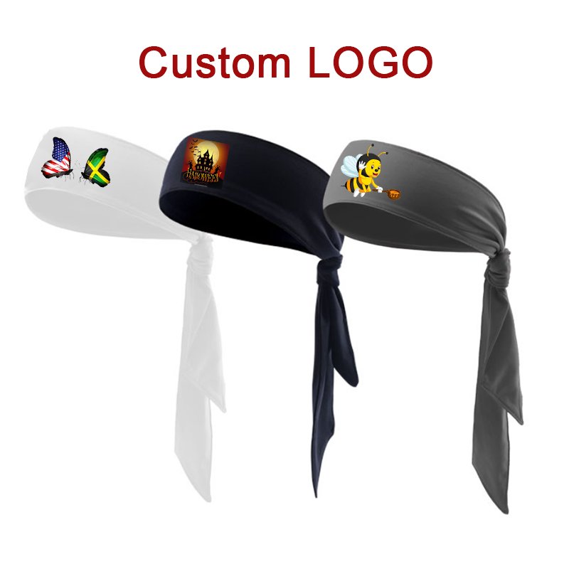  2024 Wholesale Custom Logo Elastic Hairband Long Sport Sweatband Hair sports headband