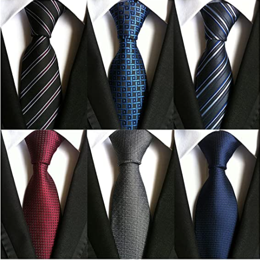 Black red solid Men's ties for Weddings Grooms Necktie Classic Silk Tie Woven Jacquard polyester paisley Neck Ties for men set