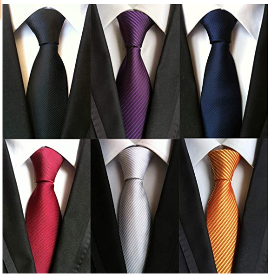 Black red solid Men's ties for Weddings Grooms Necktie Classic Silk Tie Woven Jacquard polyester paisley Neck Ties for men set