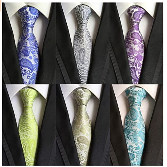 Black red solid Men's ties for Weddings Grooms Necktie Classic Silk Tie Woven Jacquard polyester paisley Neck Ties for men set