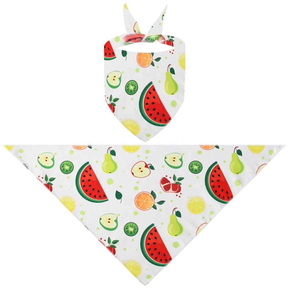 Adjustable Dog Scarf Accessories Fruit Pattern Pet Triangle Towel For Cat Supplies Pet Saliva Towel Collar for Dog Bibs Bandage