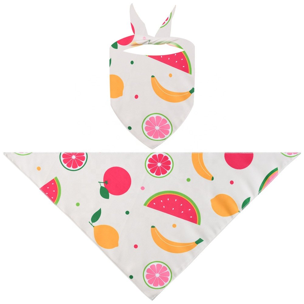 Adjustable Dog Scarf Accessories Fruit Pattern Pet Triangle Towel For Cat Supplies Pet Saliva Towel Collar for Dog Bibs Bandage