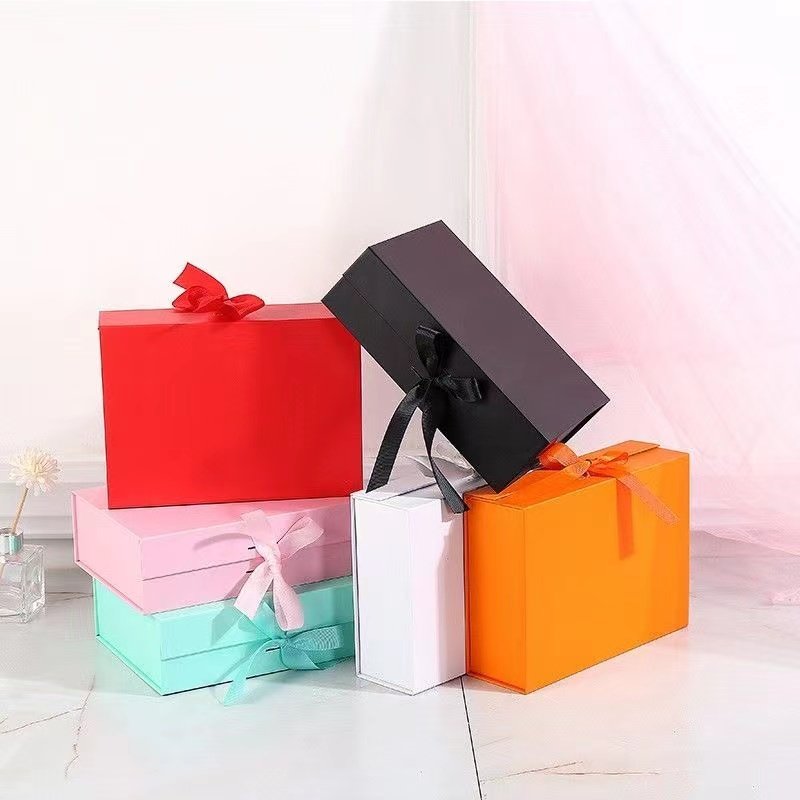 Lipack Wholesale Custom Bow Necktie Gift Paper Tie Box Coated Paper Folding Magnetic Gift Box