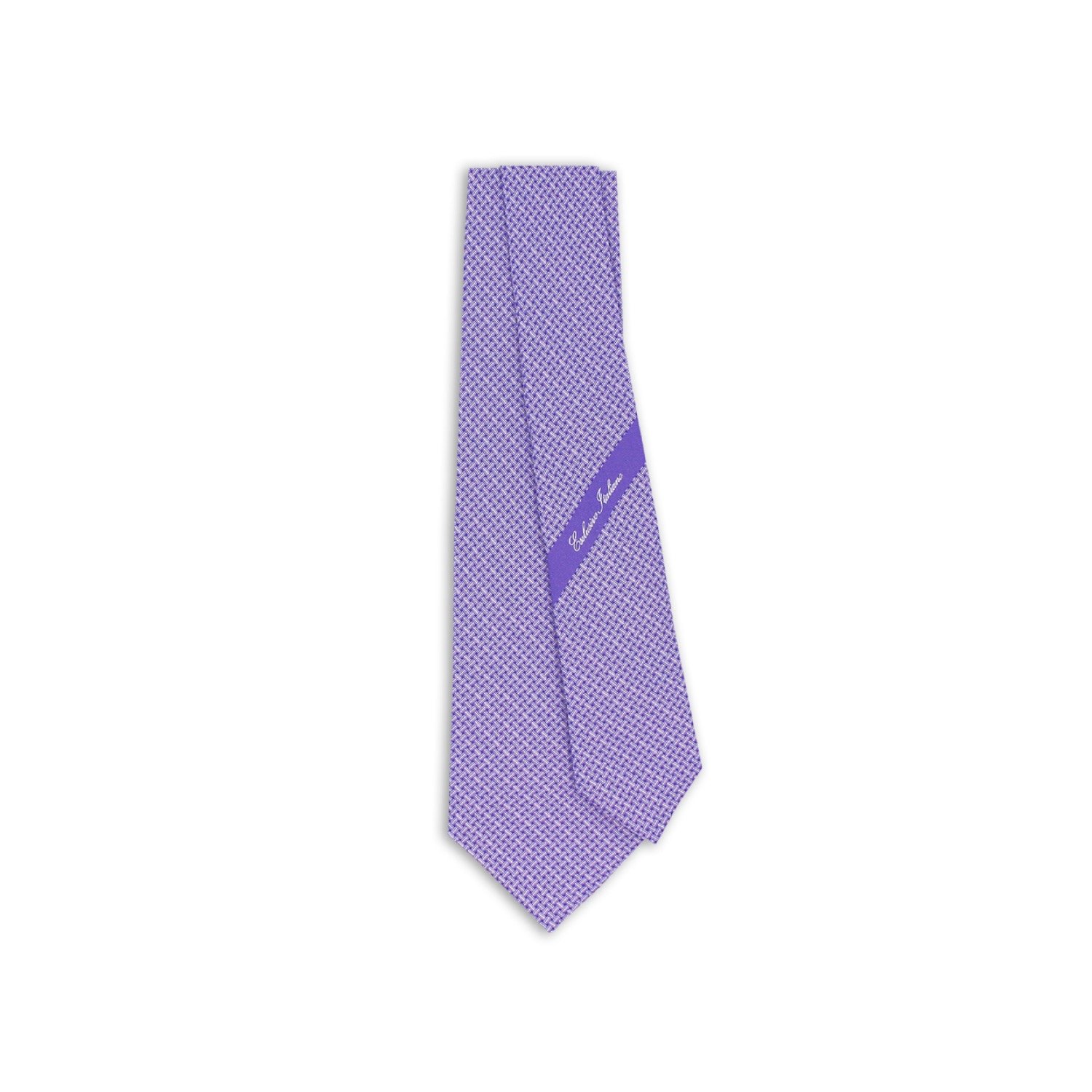 Italian 100% Silk Macerata Seven Fold Purple Business Tie Printed Dot Pattern Necktie Enhanced Professional Look Packed Gift Box