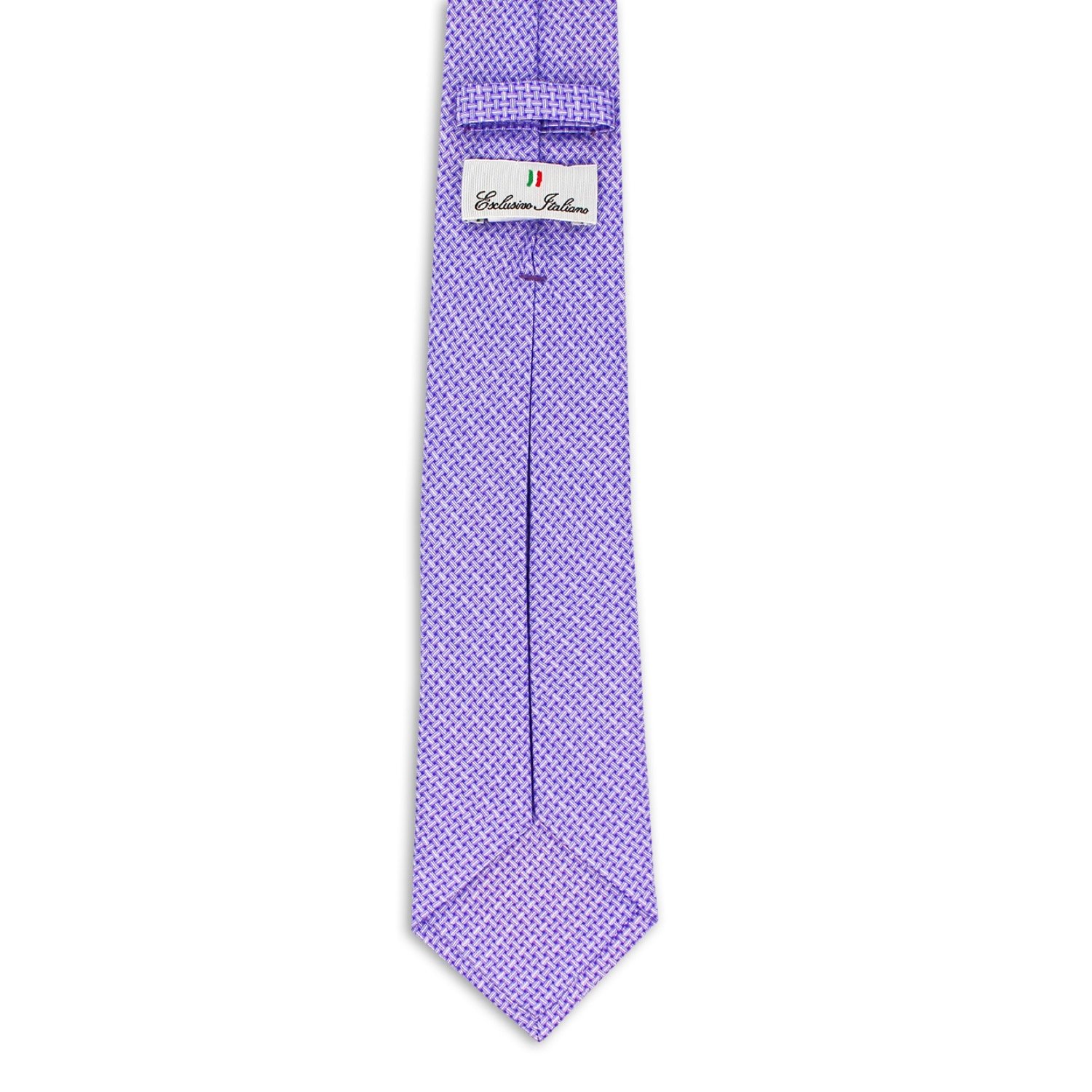 Italian 100% Silk Macerata Seven Fold Purple Business Tie Printed Dot Pattern Necktie Enhanced Professional Look Packed Gift Box