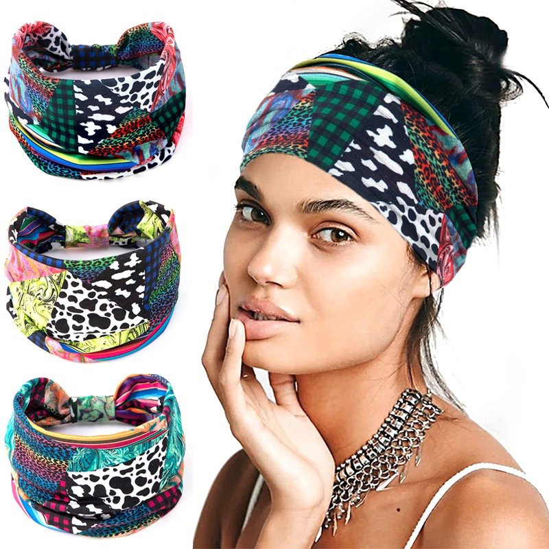 2024 custom logo running sublimable men pink blue softball gym polyester wide black knot sports headbands