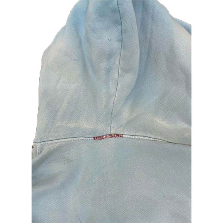 Light Blue Sun Faded Acid Stone Washed Distressed Hoodie Oversized Heavyweight Cotton Tie Dye Full Zip Up Vintage Mens Hoodies