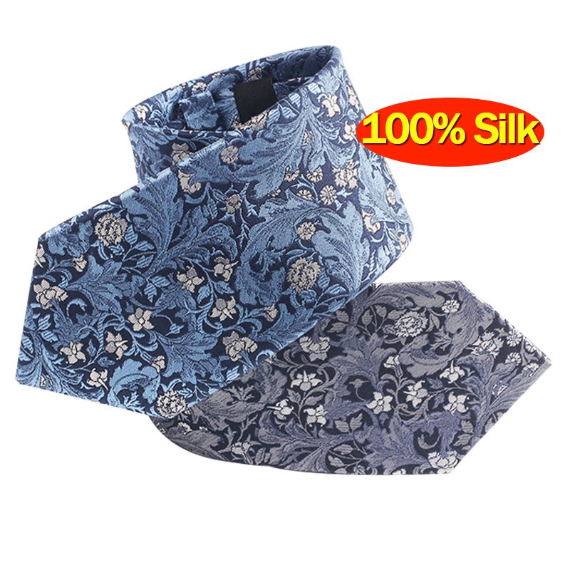 Best Factory Wholesale/Custom Low MOQ Necktie Exquisite Workmanship Luxury Flower Pattern 100% Silk Ties For Men