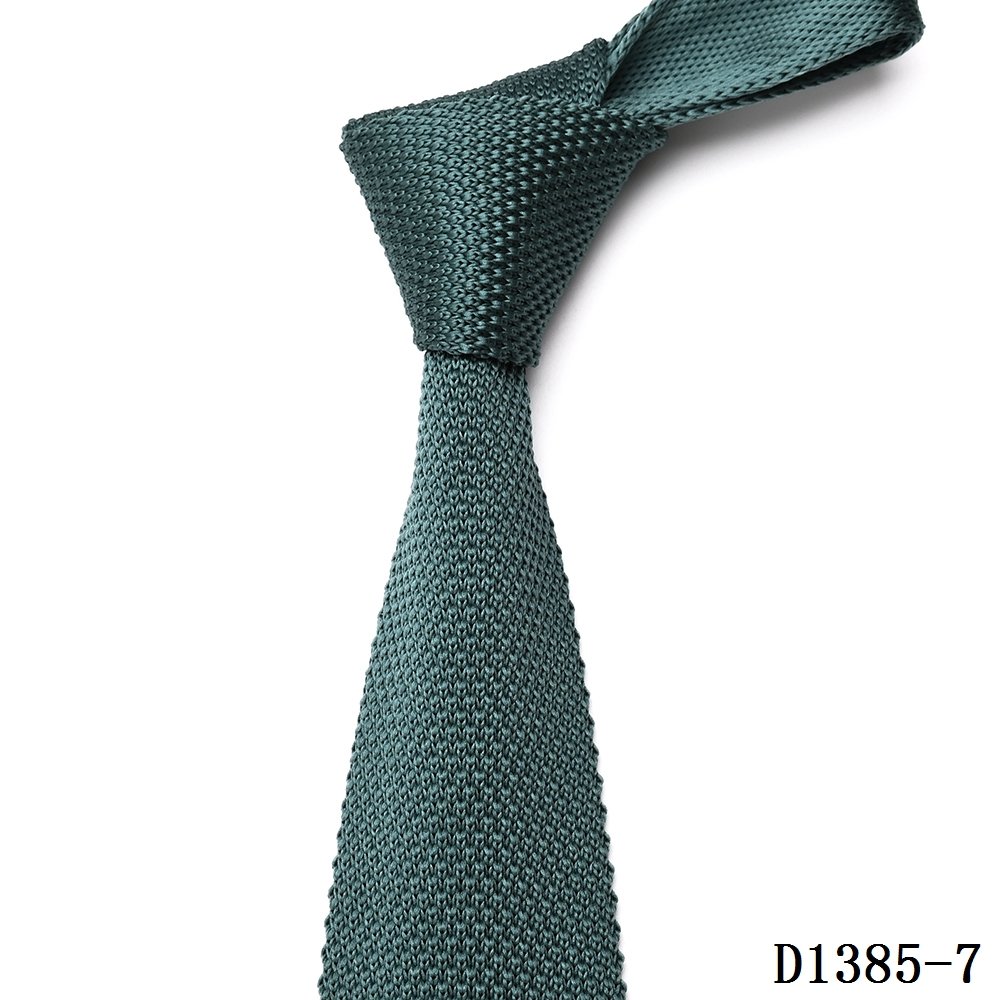 Yili China Factory Handmade Custom Fashion Seamless Polyester Silk Knitted Tie Yellow
