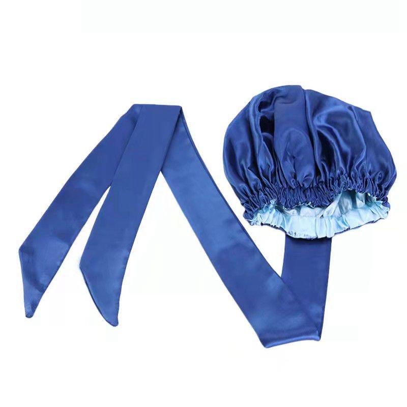 Printed ribbon double layer Headband Scarf BONNET Wide brimmed Night cap