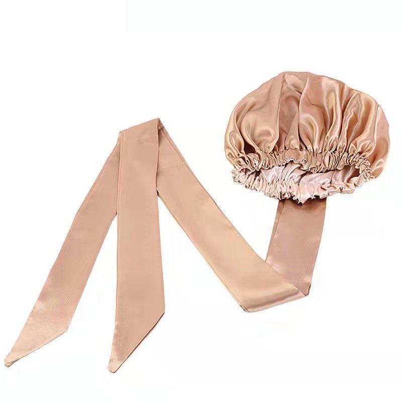 Printed ribbon double layer Headband Scarf BONNET Wide brimmed Night cap