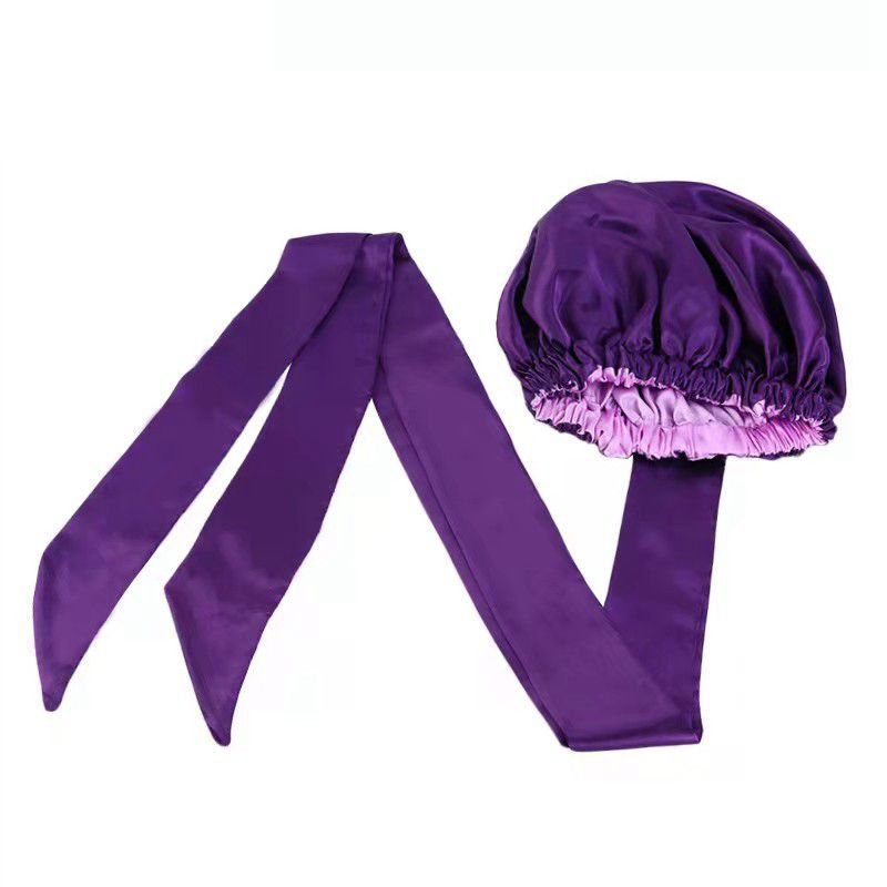 Printed ribbon double layer Headband Scarf BONNET Wide brimmed Night cap