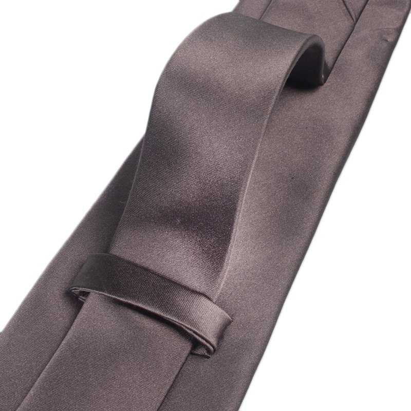 Luxury Plain Brown Tie Formal Classic Neckties Silk Grosgrain Satin Tie For Men Jacquard Necktie Solid