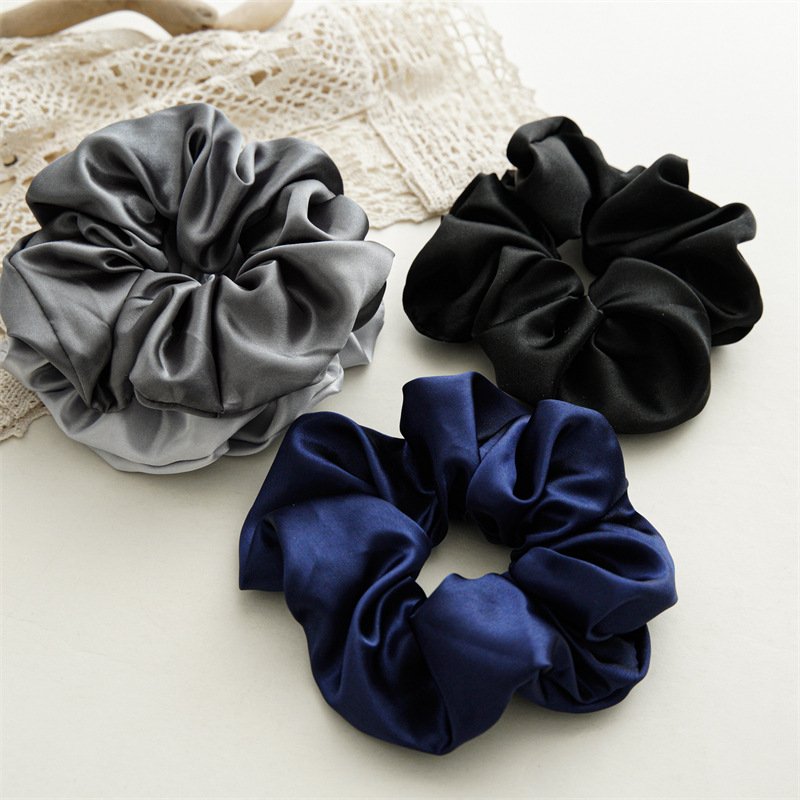 Ponytail Scrunchies Elastic Oversize Silk Satin Hair Tie Accessories High Quality Big Hair Scrunchies