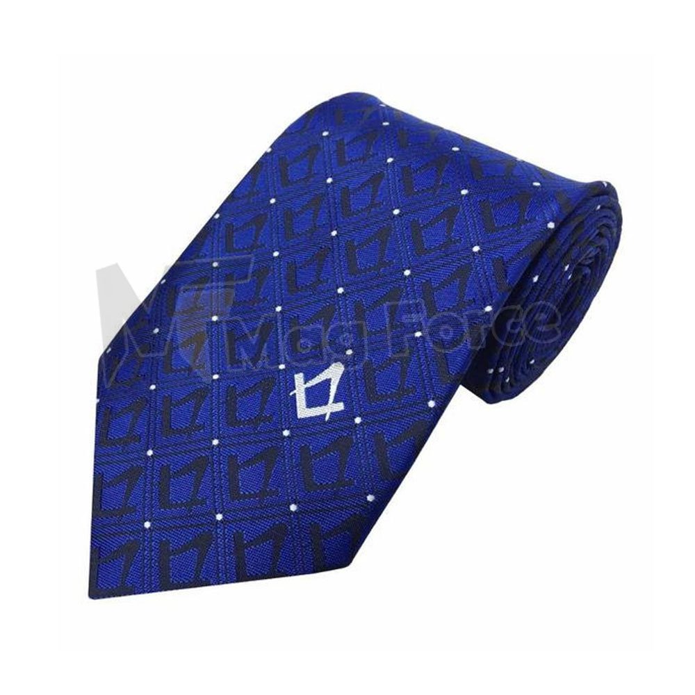 Custom Compos Logo Design Casual Masonic Tie Silk Royal Blue Men Necktie For Sale