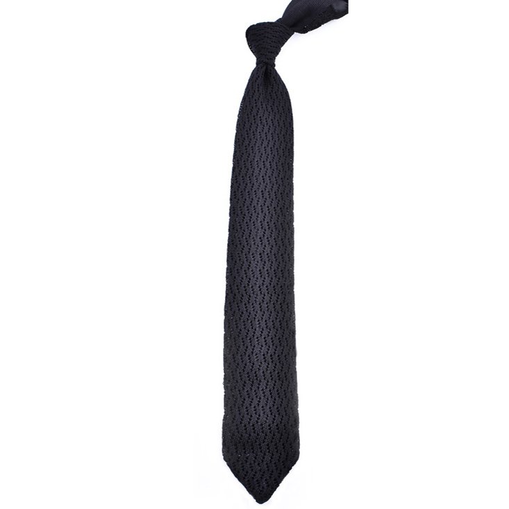 Grenadine Knitted Silk Tie Solid Black Purple Red Blank Elegant Knit Tie For Men's Accessory
