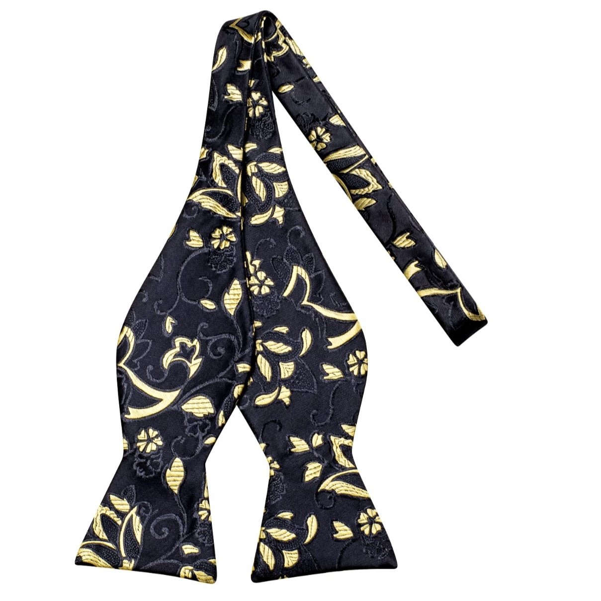 100% Pure Silk Weave Woven Jacquard Black Bowtie And hanky and Cuff-link And Pin Customization For Men Classic Ties