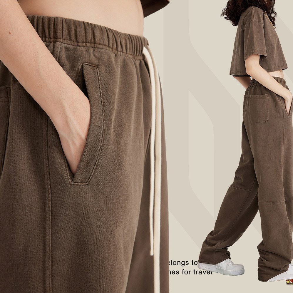 380 GSM Summer thin leisure men straight sports men drawstring loose sports pants 100% Cotton jogging pants