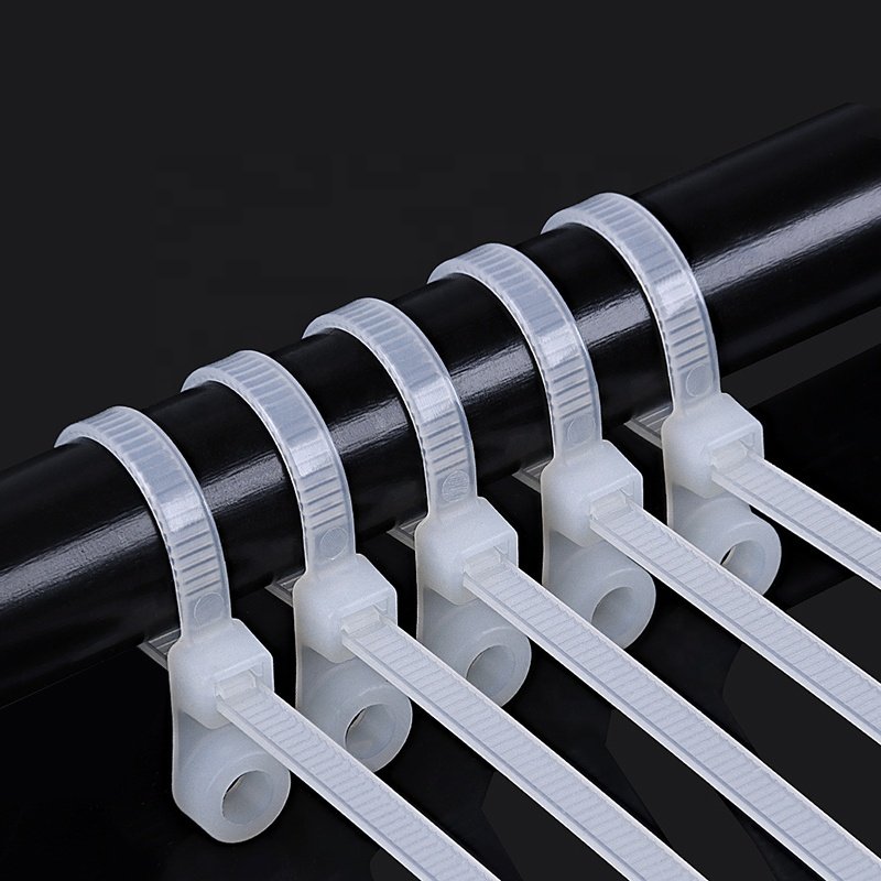 12 Inch Mounting Cable Tie Pack of 100 Black 300*7.6mm 120lbs Mountable Cable Ties