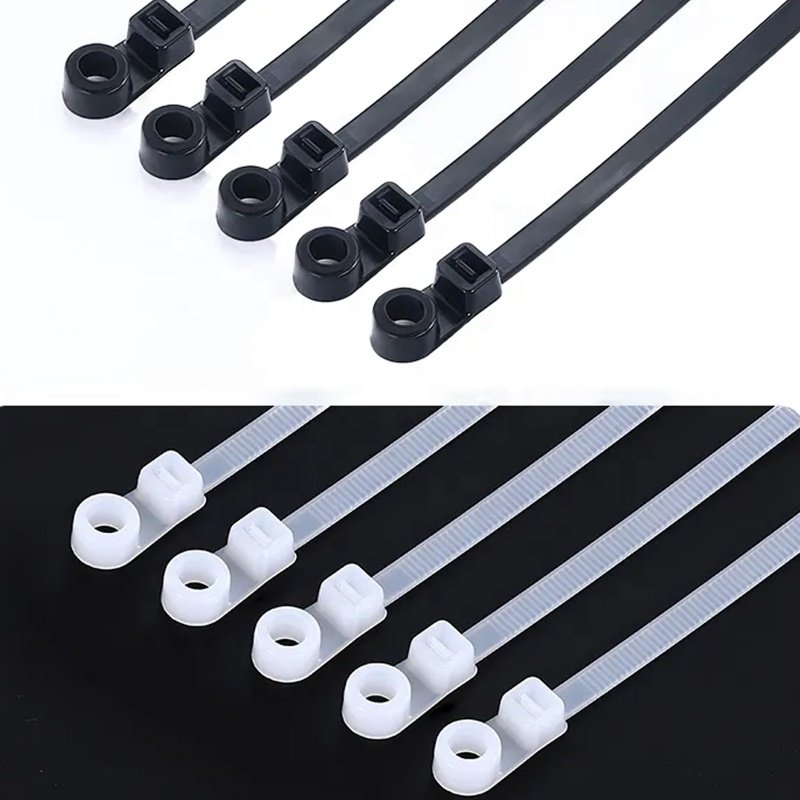 12 Inch Mounting Cable Tie Pack of 100 Black 300*7.6mm 120lbs Mountable Cable Ties
