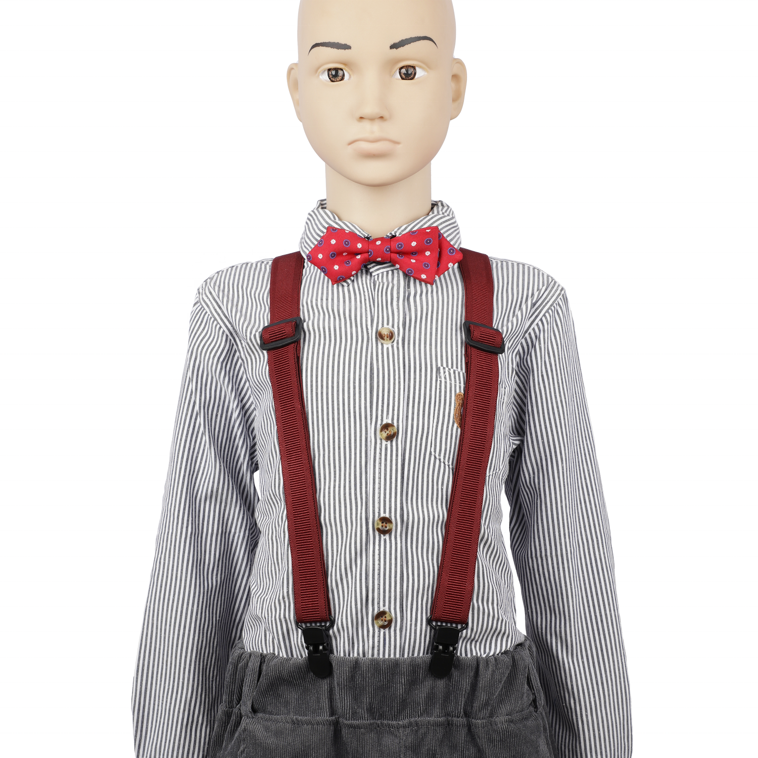 Suspenders Straps Bow Tie Set Adjustable Elastic Y Back Style Suspenders with Metal Clips and Bowtie