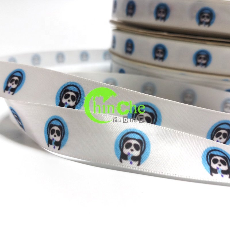 50yards MOQ Personalized Polyester Floral Printed Satin Ribbon Flower Grosgrain Custom for Hair Bow Tie Packing
