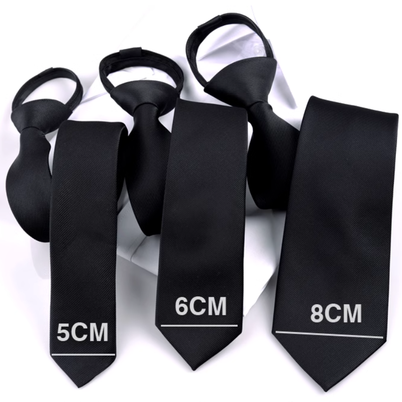 100% Polyester Black Zipper Necktie for Adults