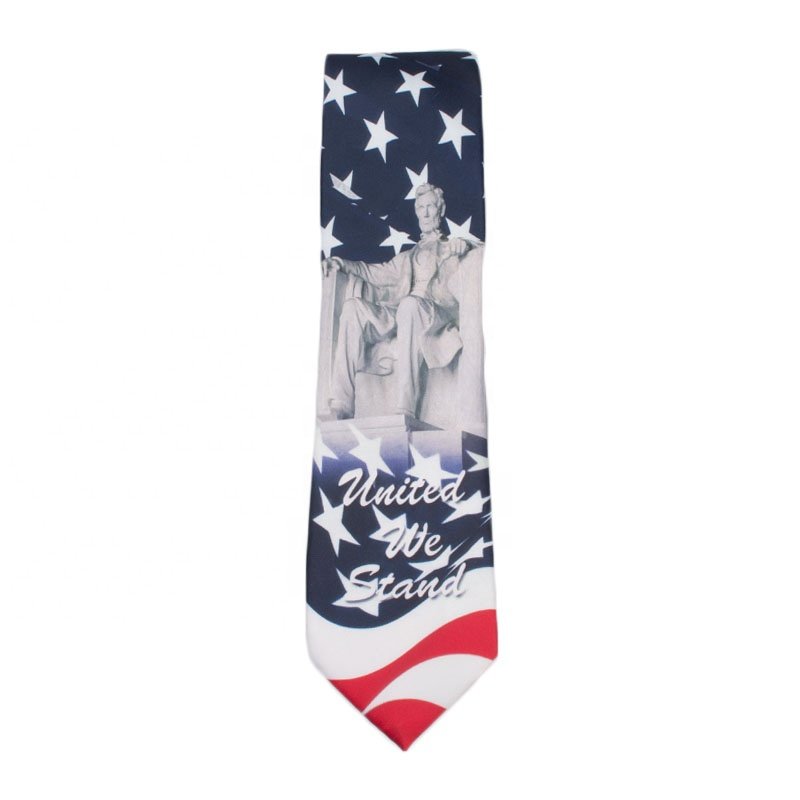Hot Sale Classic Men Neck Tie Custom Flag Printed 100% Polyester Men's Private Label Neckties