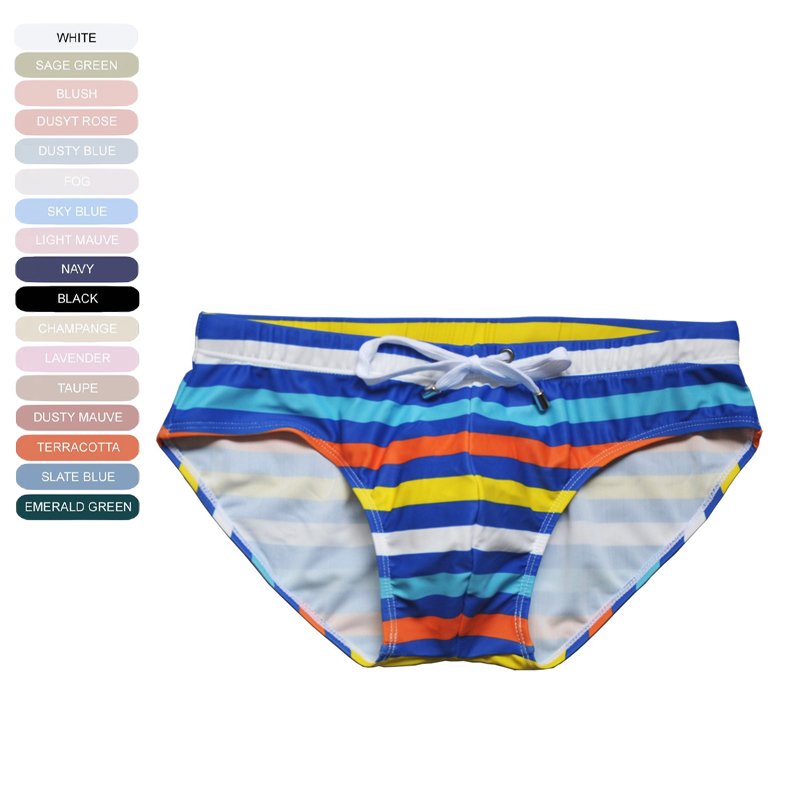 Wellgold Factory OEM Wholesale Custom Logo Fast Dry Printing Swimwear Men Printed Bikini Private Label Mens Swim Brief