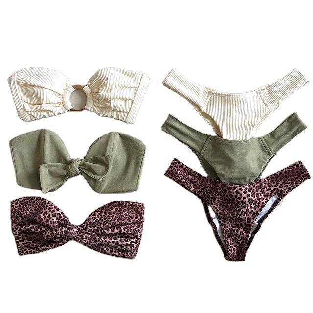 MLY High Quality Summer Swim Trend Print Bikini Set Girl Tie Side Matching Swimwear Beachwear