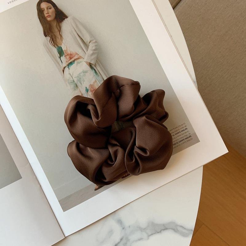 High Quality Solid Color Silk Satin Hair Scrunchies Women Elastic Hair Ties Girls Hairband Accessories Wholesale