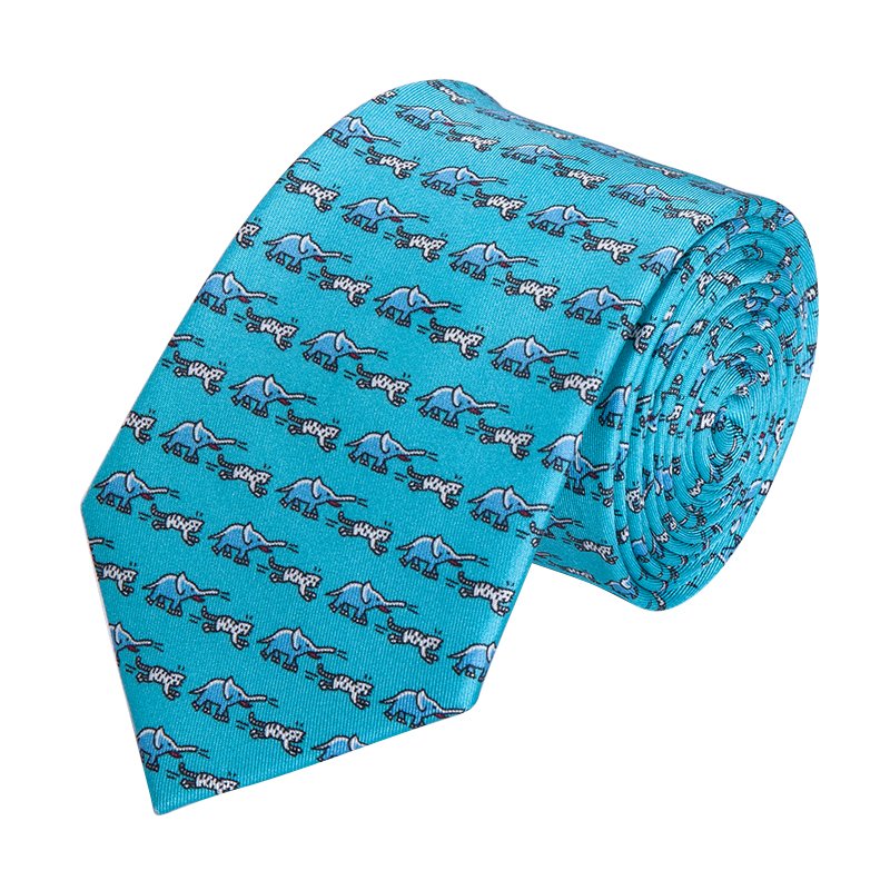 Pure Silk Navy Red Custom Necktie Animal Design Pattern Ties All over Duck Printed Neck Ties Manufacturer