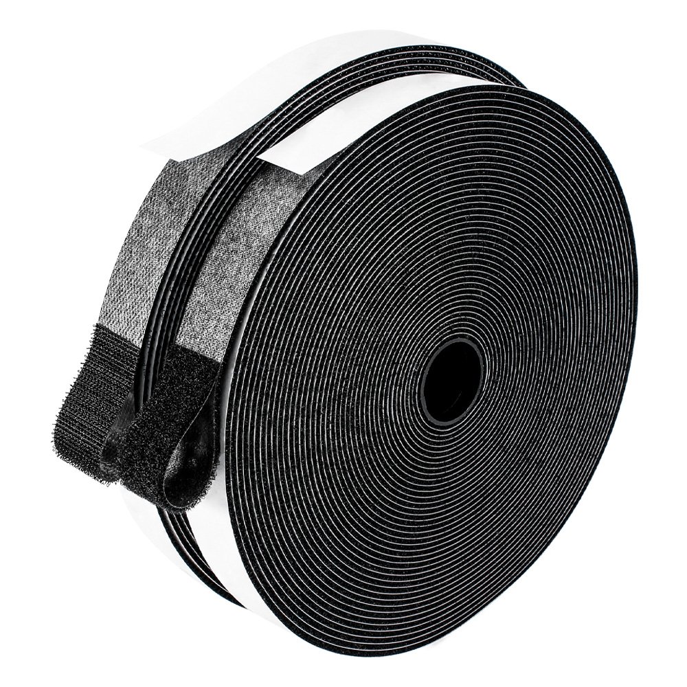 Logo Printed Self-sticky Hook and Loop Tape Roll in Bulk Adhesive Hook Loop Products Easy Quick Usage Hook Loop Tie