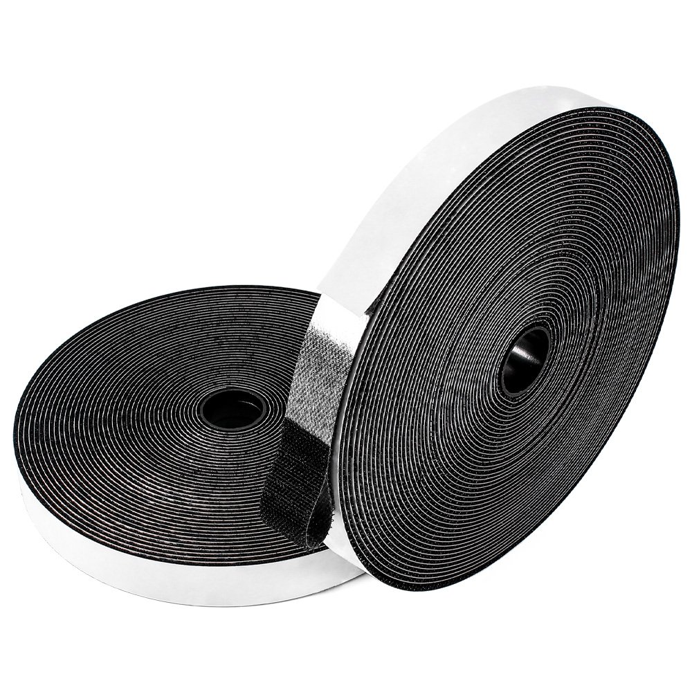 Logo Printed Self-sticky Hook and Loop Tape Roll in Bulk Adhesive Hook Loop Products Easy Quick Usage Hook Loop Tie