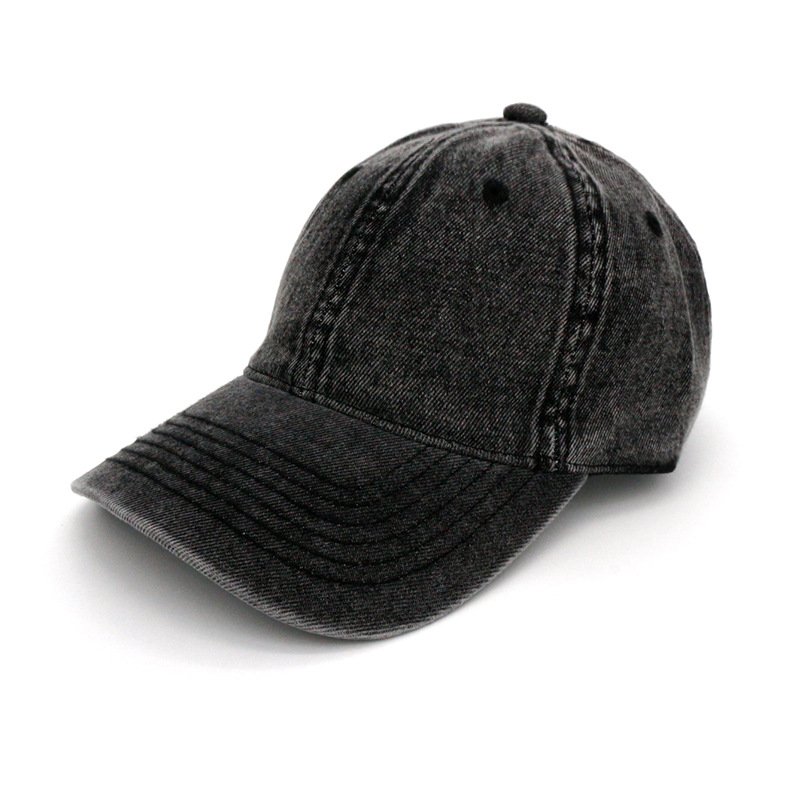 custom 6 panel baseball cap fitted washed cotton dad hat vintage denim sport cap blank