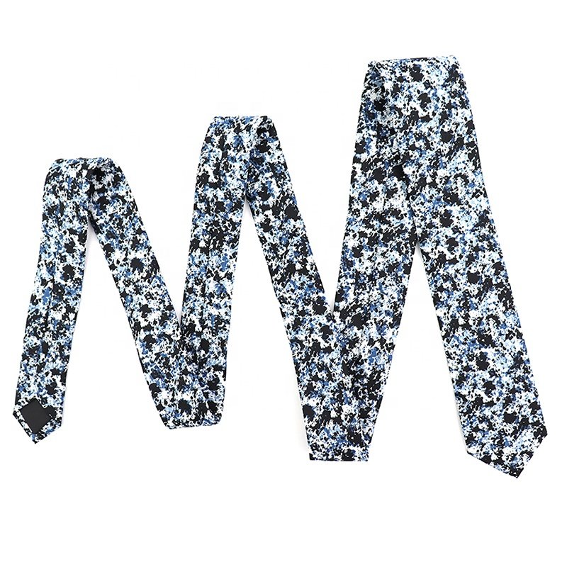China Supplier Wholesale Custom Necktie Slim Skinny Novelty Abstract Print Men Quality Microfiber Polyester Business Ties