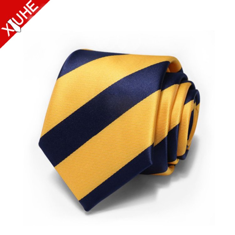Men Dress Tie British Style Black Business Necktie Striped Custom Mens Polyester Ties