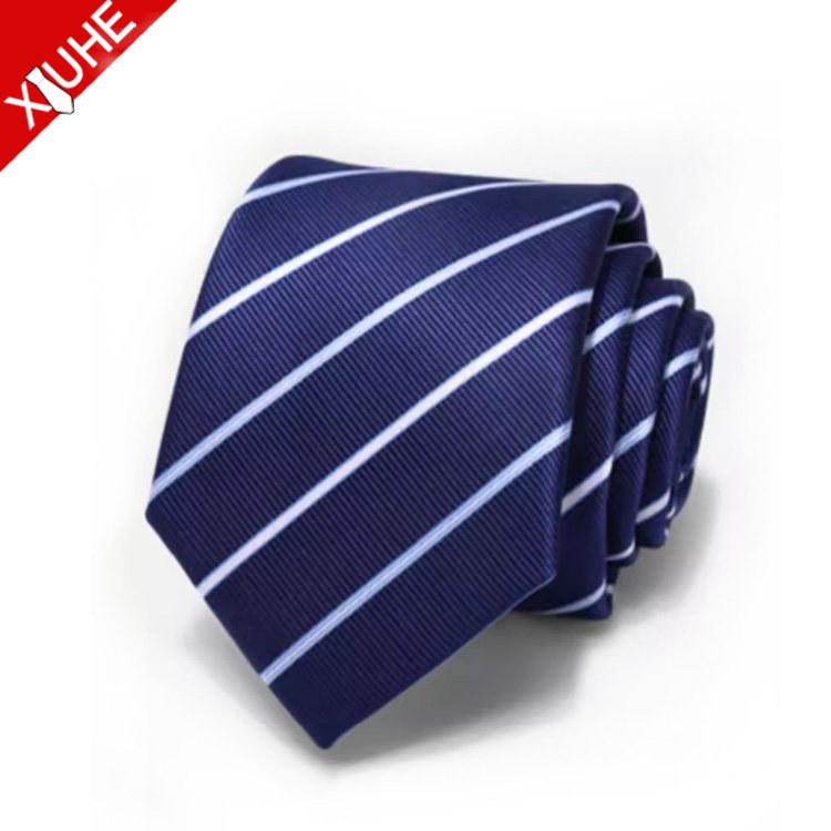 Men Dress Tie British Style Black Business Necktie Striped Custom Mens Polyester Ties