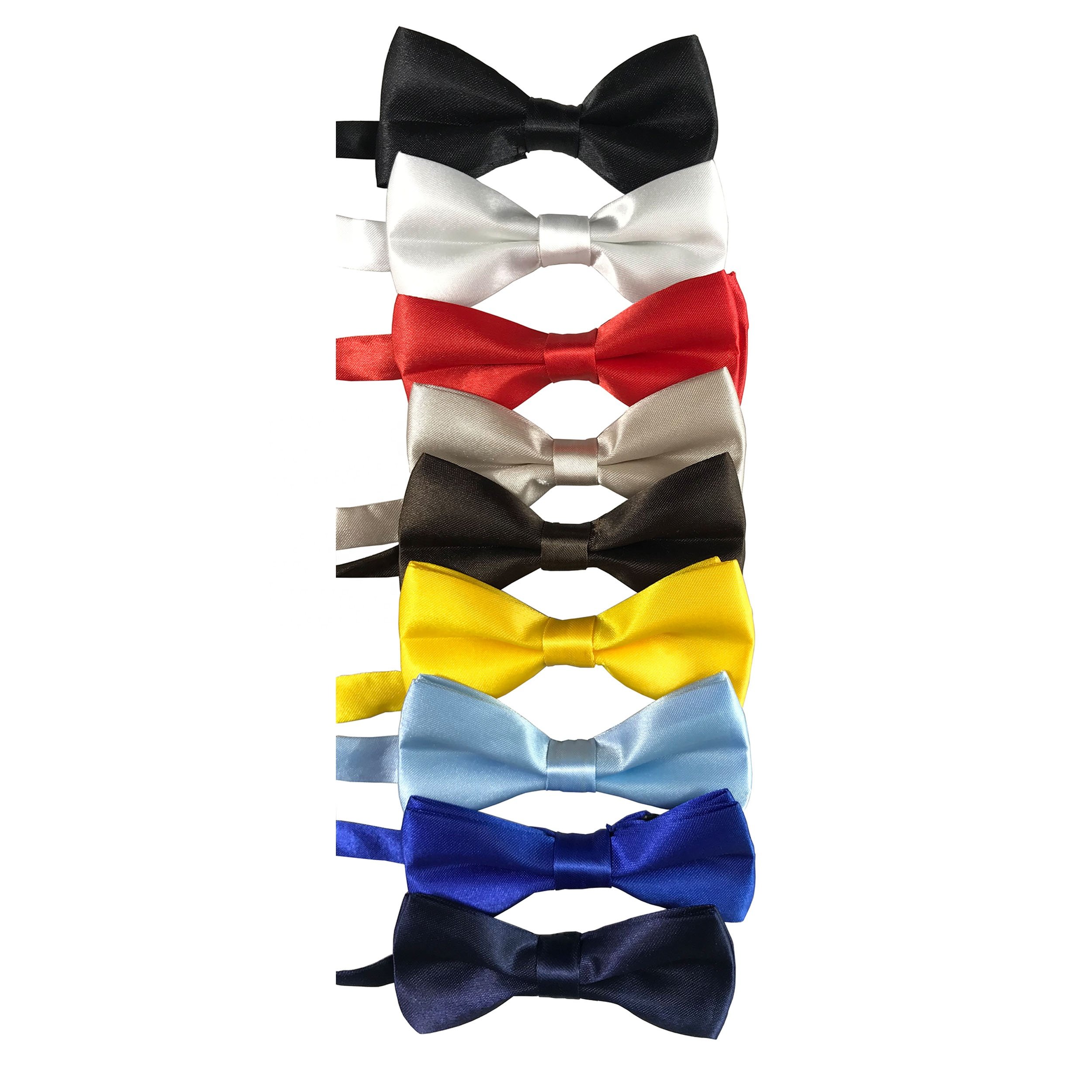 High Quality Cheap Adjustable Bow Tie Satin Silk School Bow Ties For Children Students