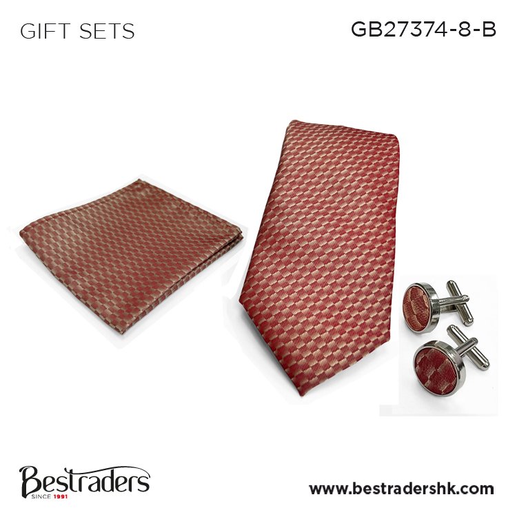 Custom Printed Men's Micro Woven Polyester Tie Handkerchief Cufflinks Gift Set at Best Price from Genuine Seller