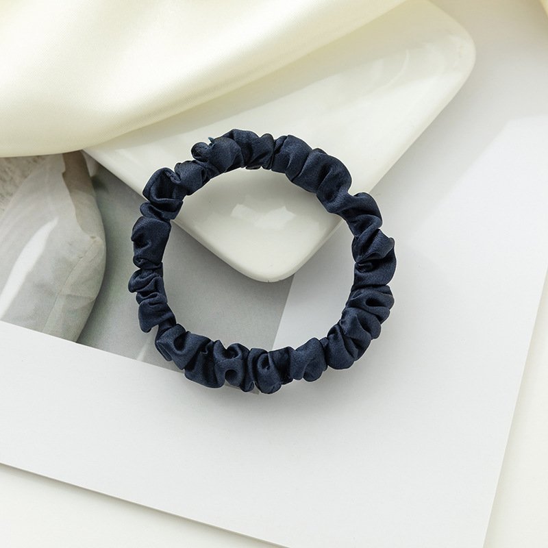 popular in Europe and worldwide selling little black small 1cm mini elastic 100% mulberry silk hair scrunchies