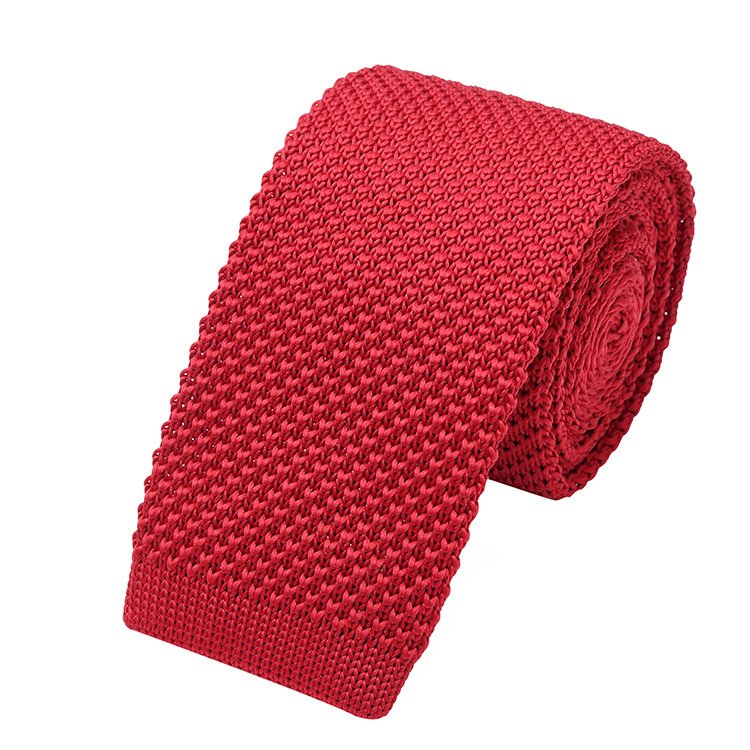 New Gentleman men's 55.7cm narrow casual jacquard solid color flat head knit tie