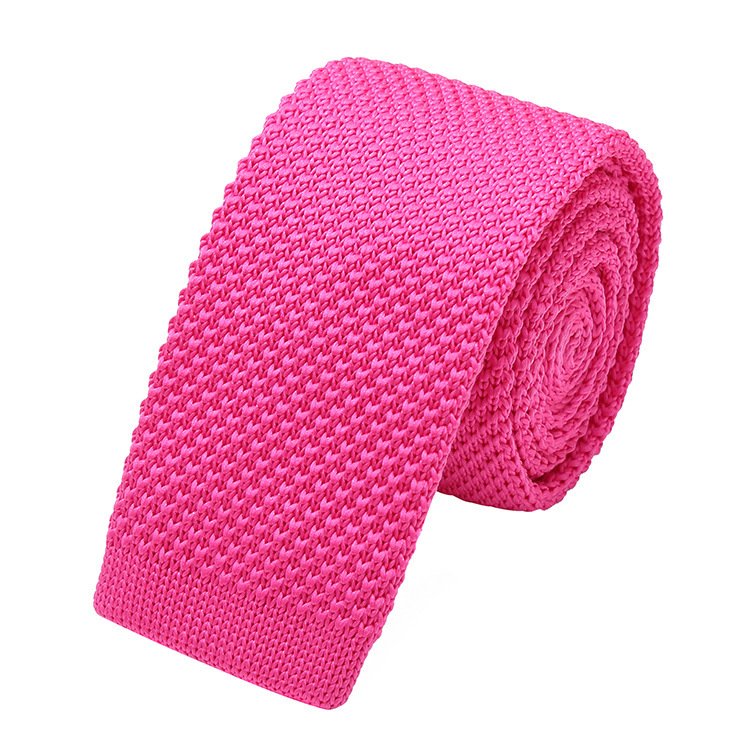 New Gentleman men's 55.7cm narrow casual jacquard solid color flat head knit tie