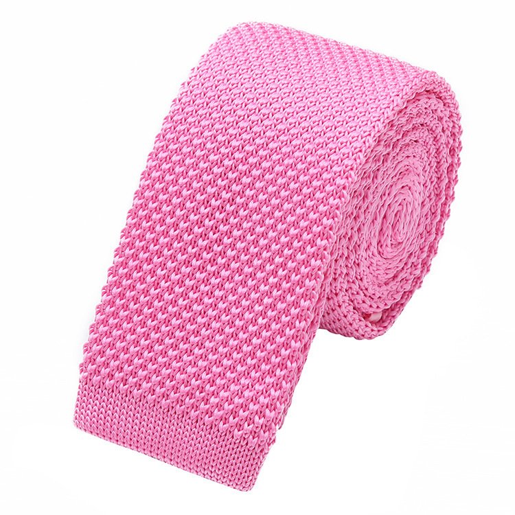 New Gentleman men's 55.7cm narrow casual jacquard solid color flat head knit tie