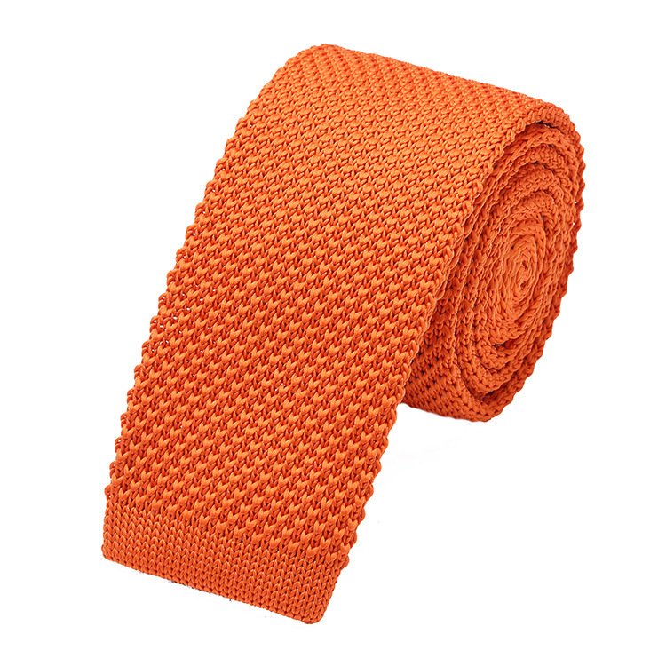 New Gentleman men's 55.7cm narrow casual jacquard solid color flat head knit tie