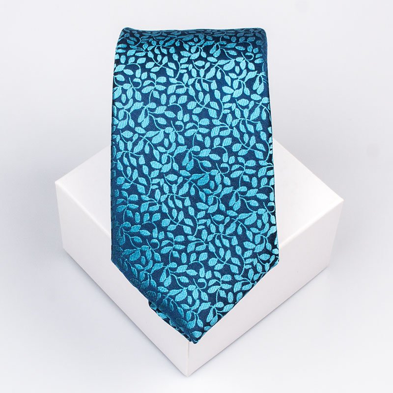 Mens Flower Neck Ties Blue Handmade Silk Personality Tie Flower Fancy Necktie For Sale