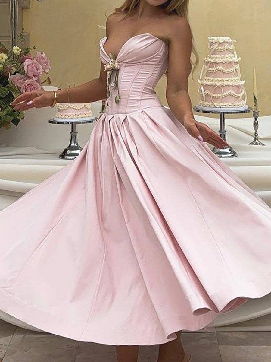 Foreign trade new women's dress sexy strapless backless fishbone waist tied black dress European and American long skirt dress